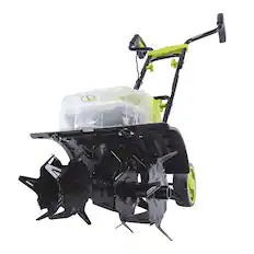 Front. Sun Joe - Cordless Garden Tiller/Cultivator Kit - Green & Black.