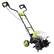 Left. Sun Joe - Cordless Garden Tiller/Cultivator Kit - Green & Black.