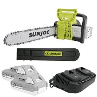 Sun Joe - 48-Volt iON+ 16-Inch Cordless Chainsaw with Scabbard (2 x 2Ah Batteries and 1 x Charger) - Green - Front_Zoom