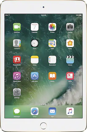 Front. Apple - Certified Refurbished iPad Mini (4th Generation) Wi-Fi (2015) - 64GB - Gold.