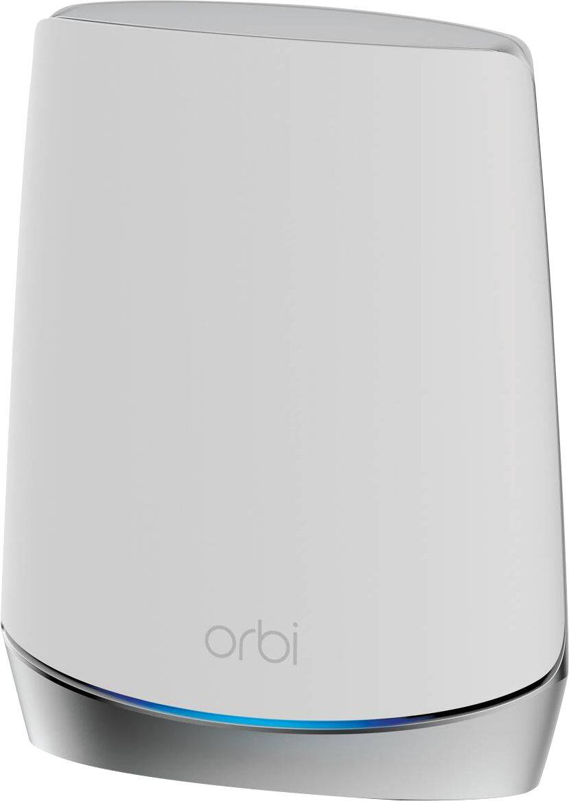 Left. NETGEAR - Orbi 750 Series AX4200 Tri-Band Mesh Wi-Fi 6 Satellite - White.