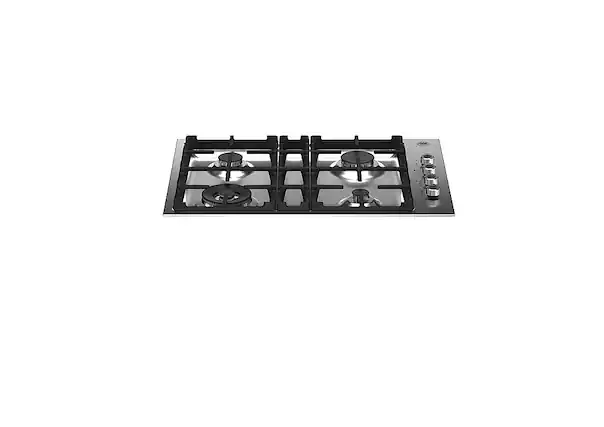 Front. Bertazzoni - Professional Series 30" Drop-In Gas Cooktop 4 Burners - Stainless Steel.