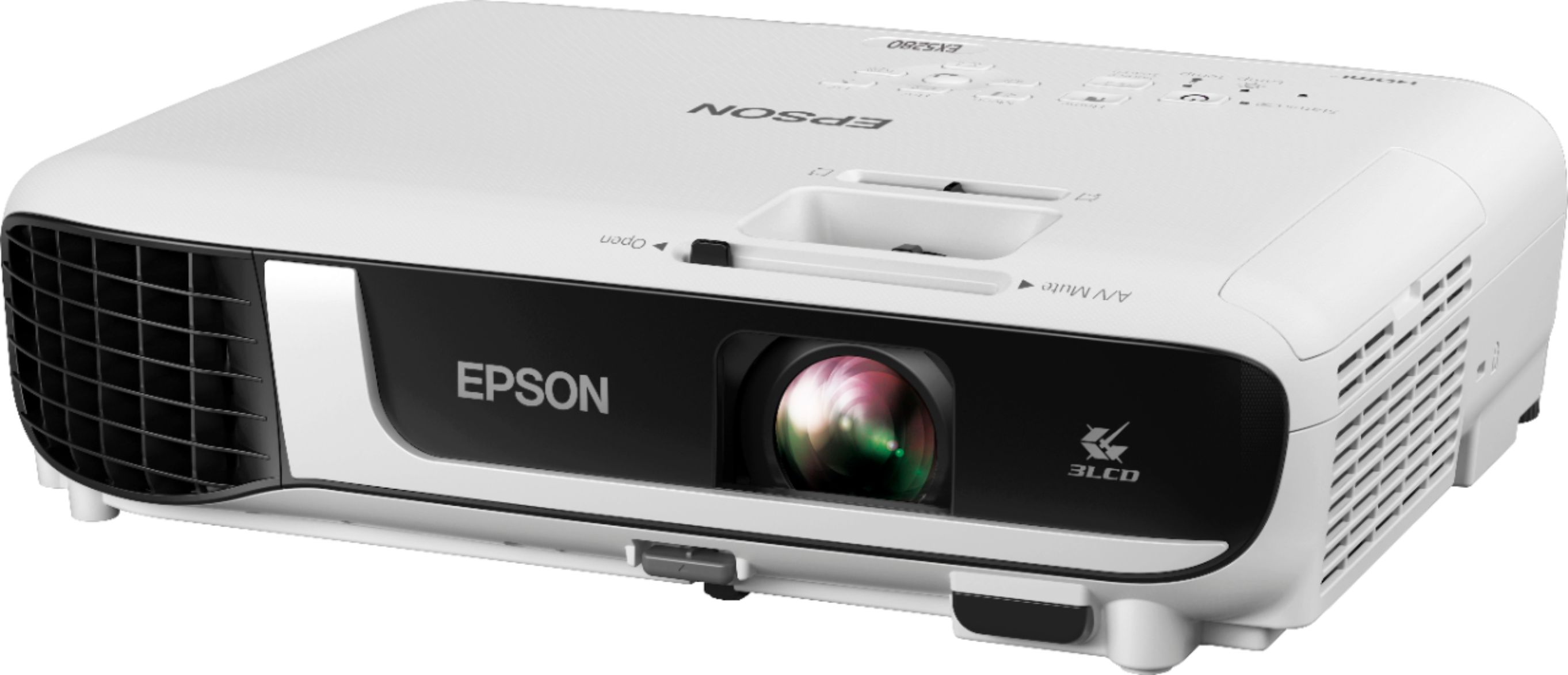 Left View: Epson EX5280 3LCD XGA Projector with Built-in Speaker - White