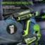 Left. Greenworks - 24-Volt Cordless Brushless 1/4" Impact Driver (2 x 1.5Ah USB Batteries and Charger Included) - green.