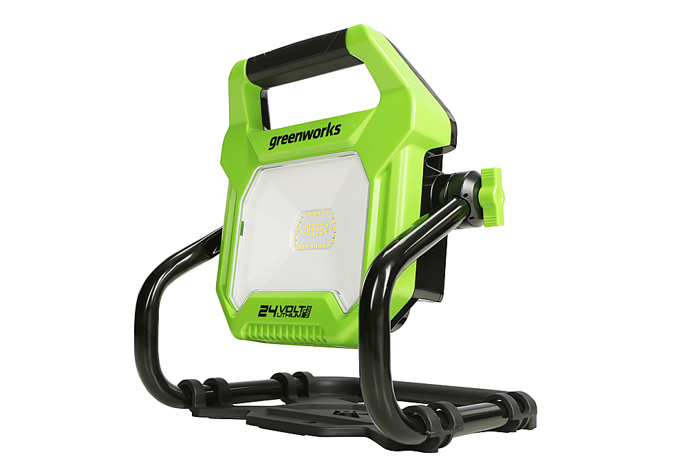 Angle View: Greenworks - 24 Volt 2000 Lumen LED Work Light AC/DC (Battery and Charger Not Included) - Green