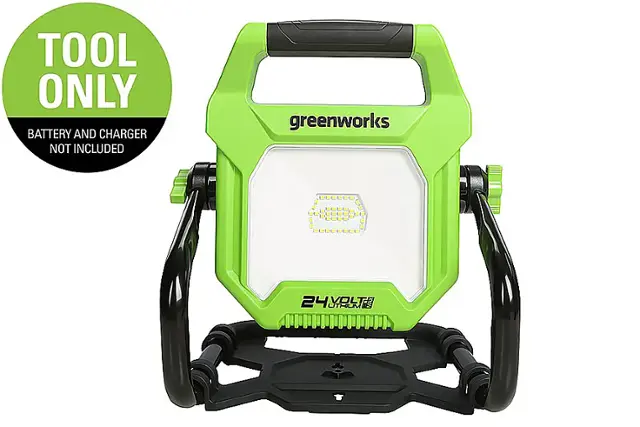 Front. Greenworks - 24 Volt 2000 Lumen LED Work Light AC/DC (Battery and Charger Not Included) - Green.