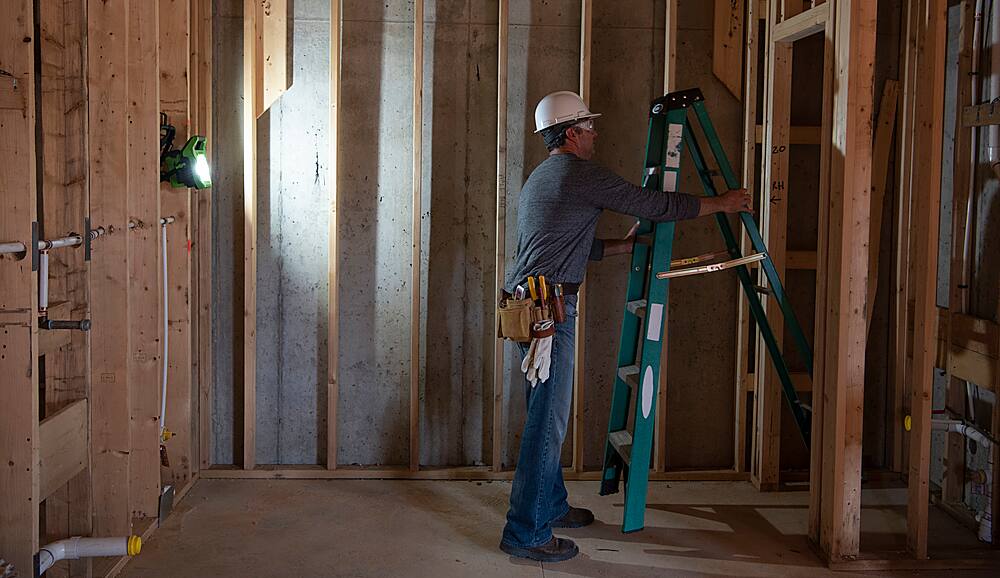 Alt View 17. Greenworks - 24 Volt 2000 Lumen LED Work Light AC/DC (Battery and Charger Not Included) - Green.