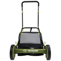 Sun Joe - Manual Reel 18-Inch Push Lawn Mower with Grass Collection Bag - Green - Front_Zoom