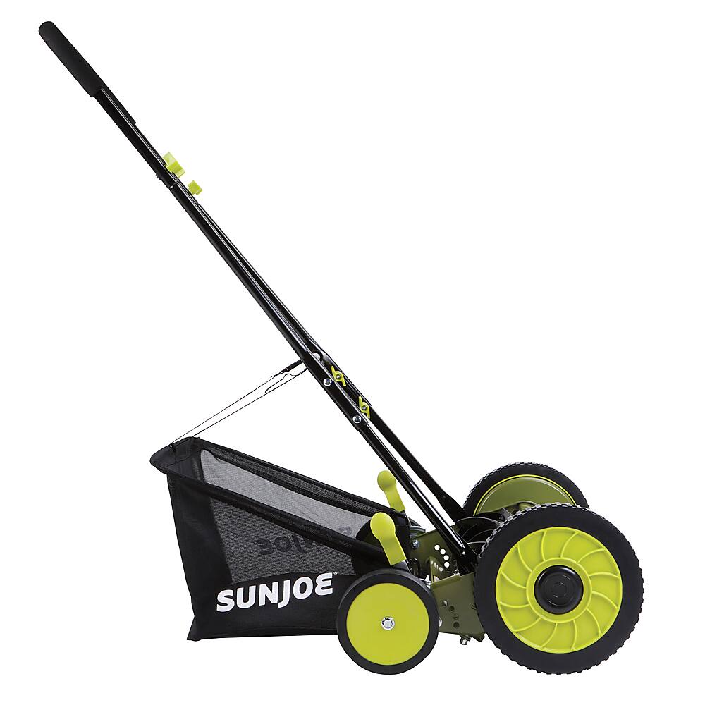 Alt View 11. Sun Joe - Manual Reel 18-Inch Push Lawn Mower with Grass Collection Bag - Green.