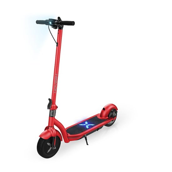 Front Zoom. Hover-1 - Alpha Foldable Electric Scooter w/12 mi Max Operating Range & 17.4 mph Max Speed - Red.