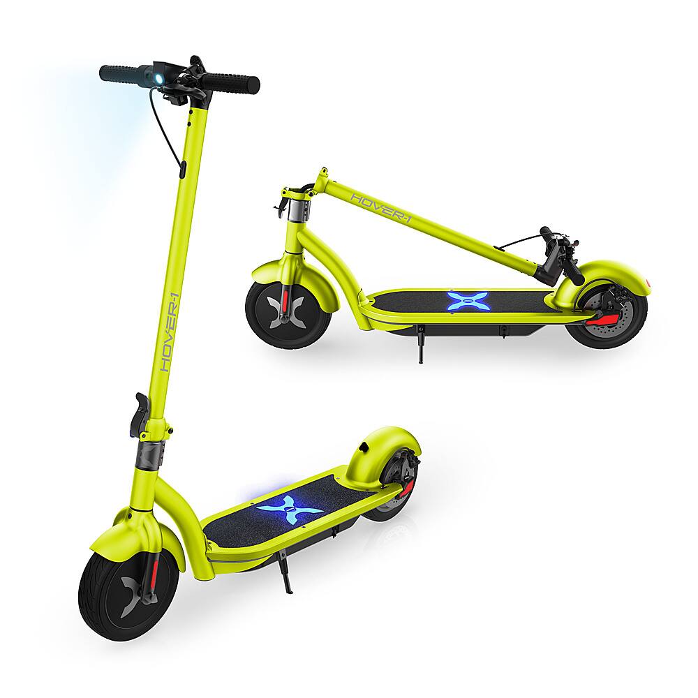 Left. Hover-1 - Alpha Foldable Electric Scooter w/12 mi Max Operating Range & 17.4 mph Max Speed - Yellow.