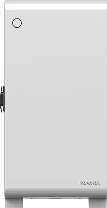 Front. GAMDIAS - Mars E2 Micro ATX Mini-Tower Case - White.