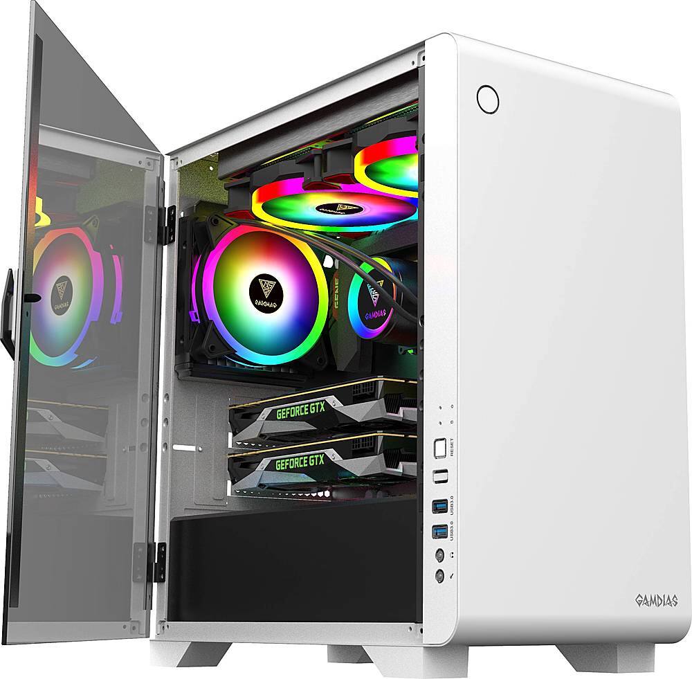 Alt View 17. GAMDIAS - Mars E2 Micro ATX Mini-Tower Case - White.