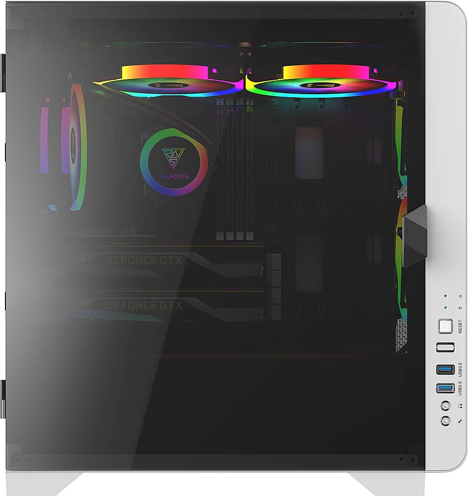 Alt View 18. GAMDIAS - Mars E2 Micro ATX Mini-Tower Case - White.