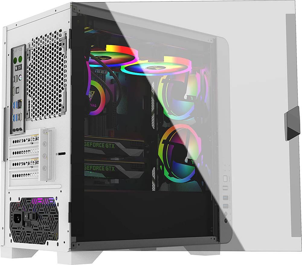 Alt View 20. GAMDIAS - Mars E2 Micro ATX Mini-Tower Case - White.