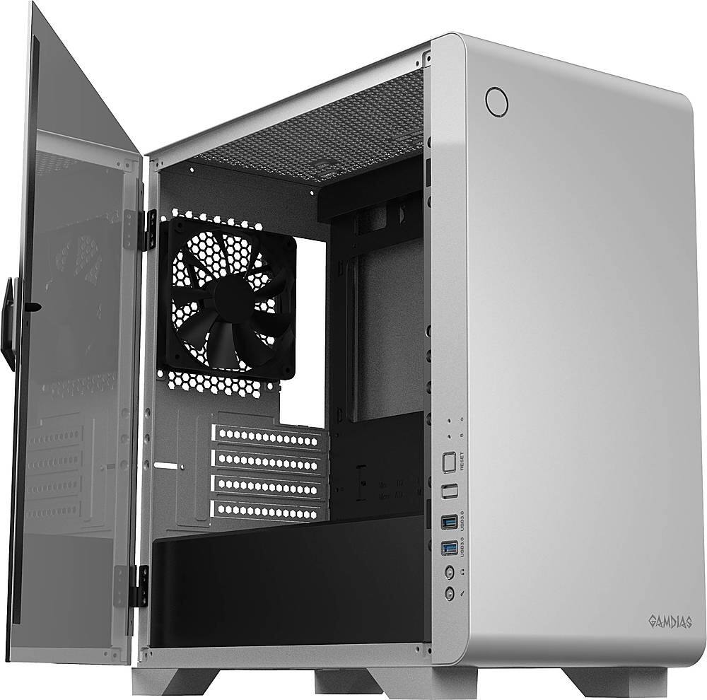 Alt View 21. GAMDIAS - Mars E2 Micro ATX Mini-Tower Case - White.