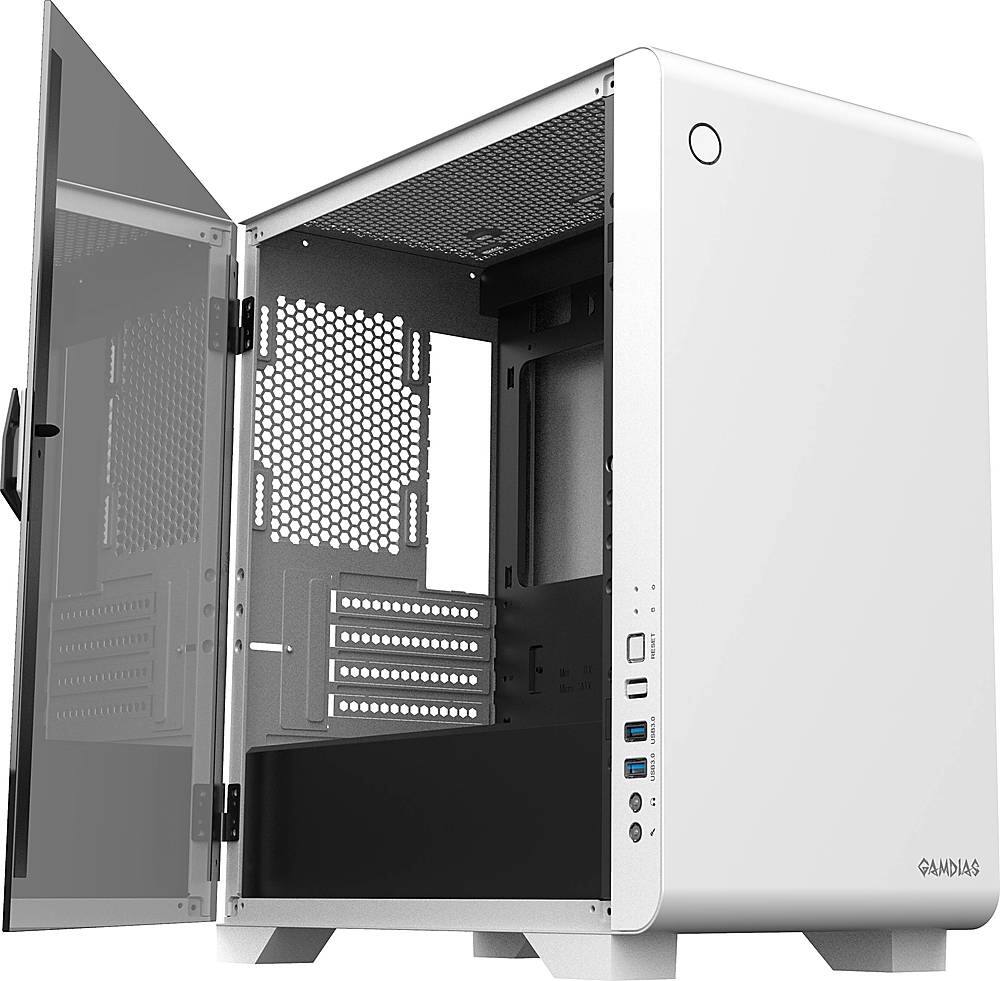 Alt View 31. GAMDIAS - Mars E2 Micro ATX Mini-Tower Case - White.