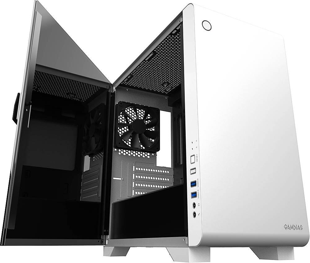 Alt View 33. GAMDIAS - Mars E2 Micro ATX Mini-Tower Case - White.