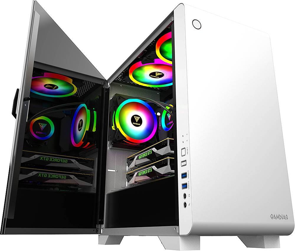 Alt View 34. GAMDIAS - Mars E2 Micro ATX Mini-Tower Case - White.