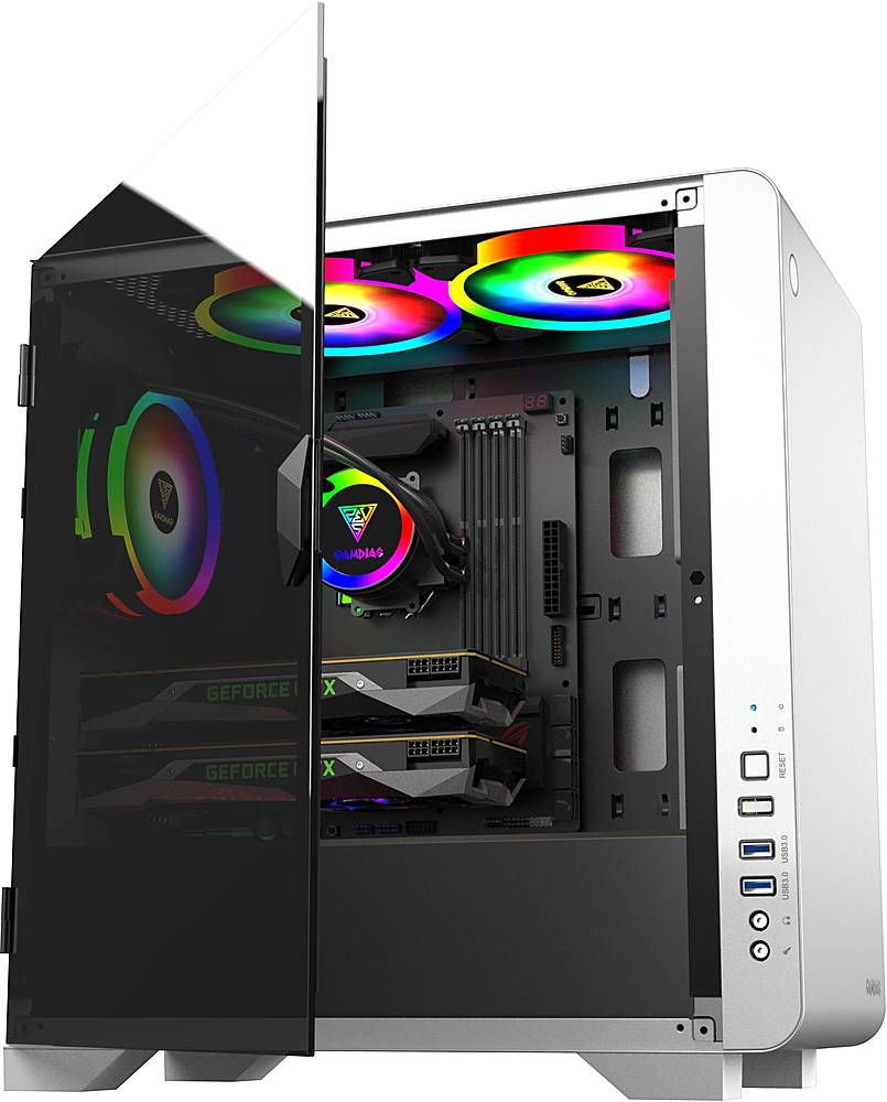 Alt View 35. GAMDIAS - Mars E2 Micro ATX Mini-Tower Case - White.