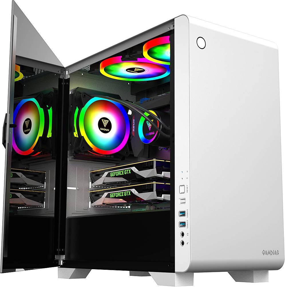 Alt View 40. GAMDIAS - Mars E2 Micro ATX Mini-Tower Case - White.