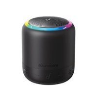 Soundcore - by Anker Mini 3 Pro Portable Waterproof Bluetooth Speaker - Black - Front_Zoom