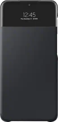 Front. Samsung - Wallet Cover for Samsung Galaxy A32 5G - Black.