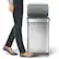 Left. simplehuman - 45 Liter Rectangular Hands-Free Kitchen Step Trash Can with Soft-Close Lid - Brushed Stainless Steel.