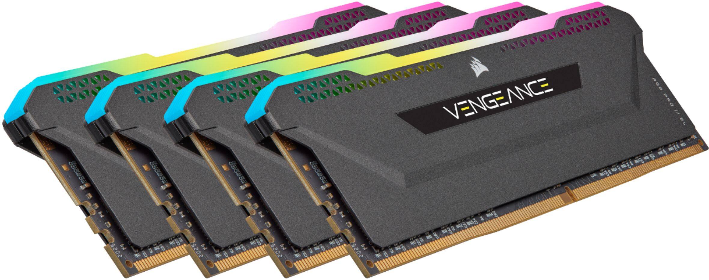 Alt View 11. CORSAIR - VENGEANCE RGB PRO SL 16GB (2PK x 8GB) 3200MHz DDR4 C16 DIMM Desktop Memory - Black.