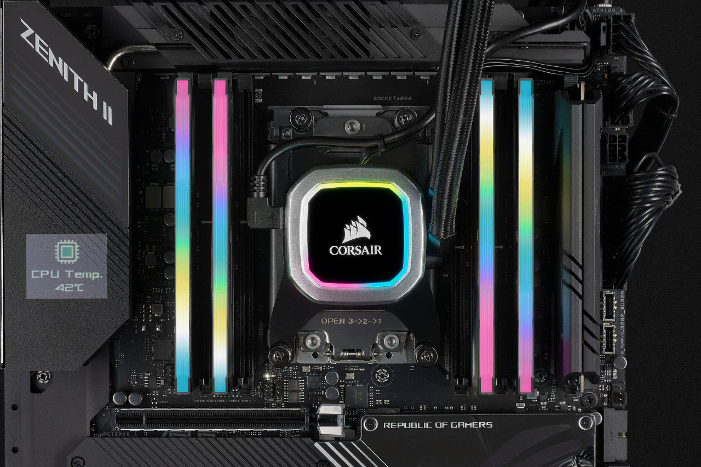 Alt View 15. CORSAIR - VENGEANCE RGB PRO SL 16GB (2PK x 8GB) 3200MHz DDR4 C16 DIMM Desktop Memory - Black.