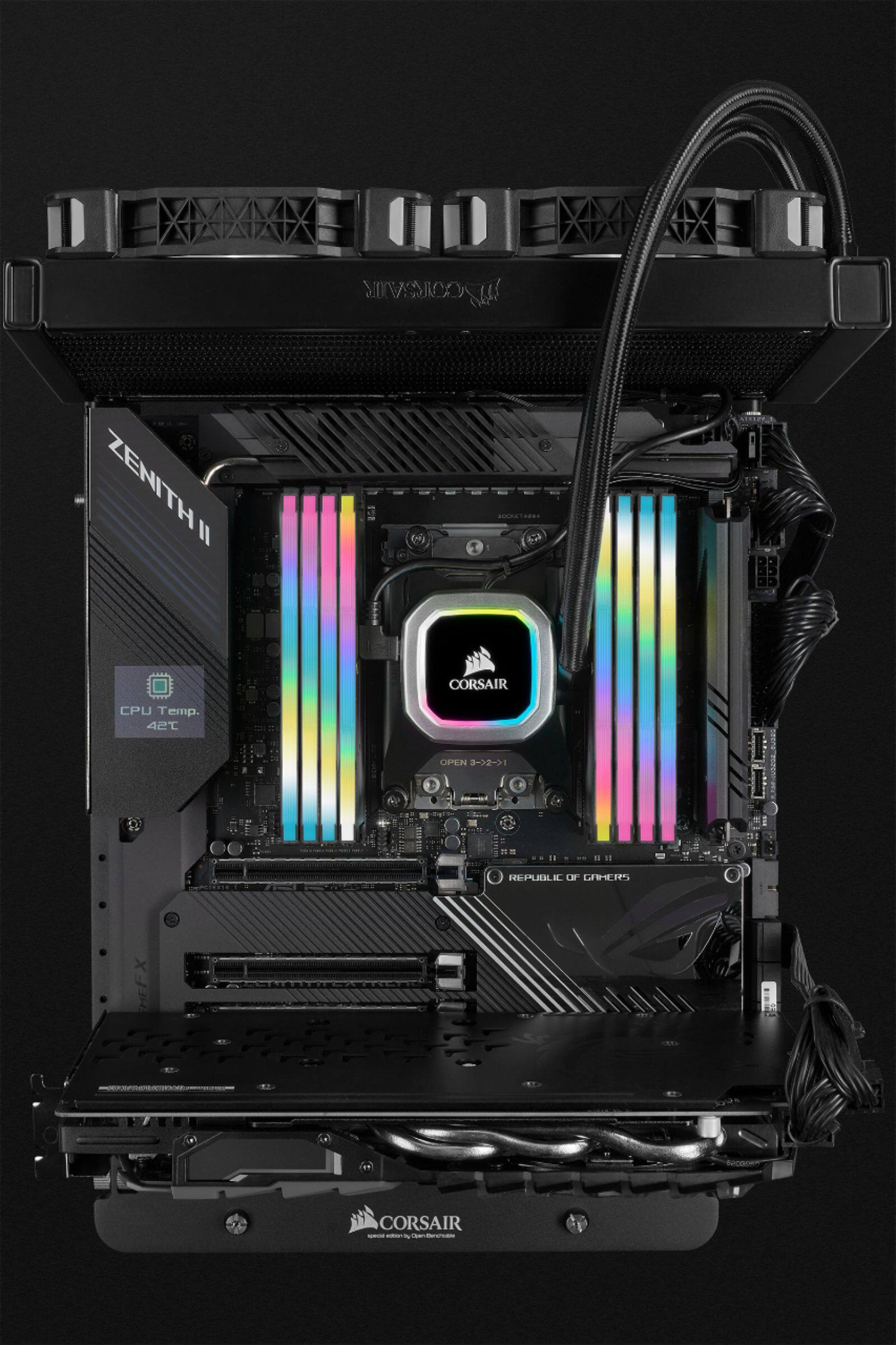 Alt View 16. CORSAIR - VENGEANCE RGB PRO SL 16GB (2PK x 8GB) 3200MHz DDR4 C16 DIMM Desktop Memory - Black.
