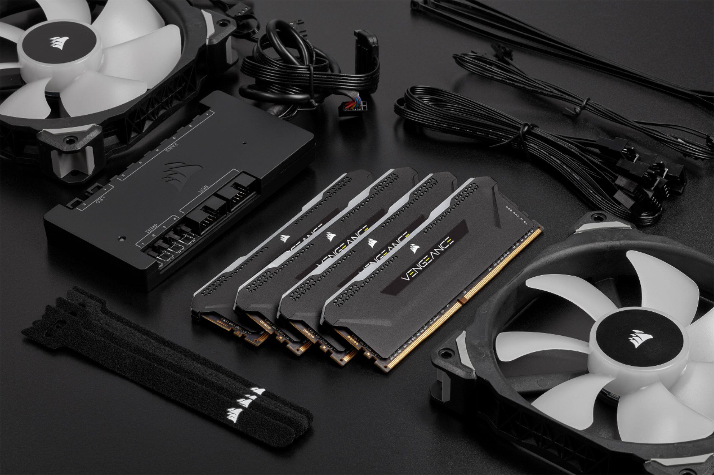 Alt View 18. CORSAIR - VENGEANCE RGB PRO SL 16GB (2PK x 8GB) 3200MHz DDR4 C16 DIMM Desktop Memory - Black.