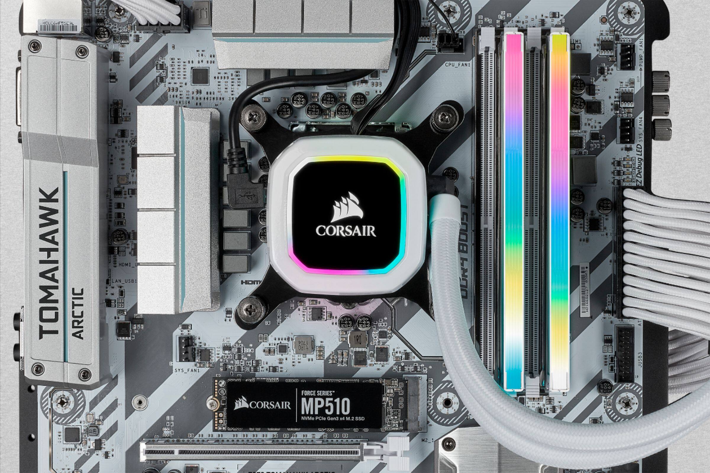 Alt View 16. CORSAIR - VENGEANCE RGB PRO SL 16GB (2x8GB) DDR4 3200MHz C16 UDIMM Desktop Memory - White.
