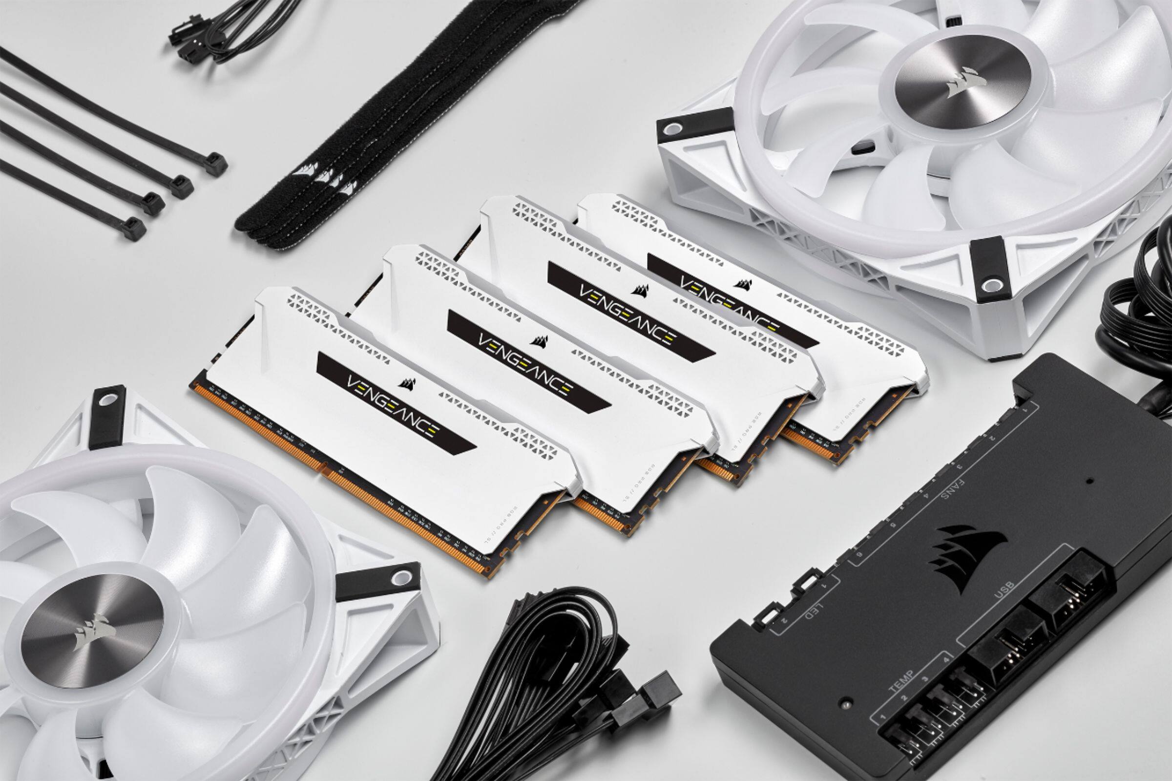 Alt View 18. CORSAIR - VENGEANCE RGB PRO SL 16GB (2x8GB) DDR4 3200MHz C16 UDIMM Desktop Memory - White.
