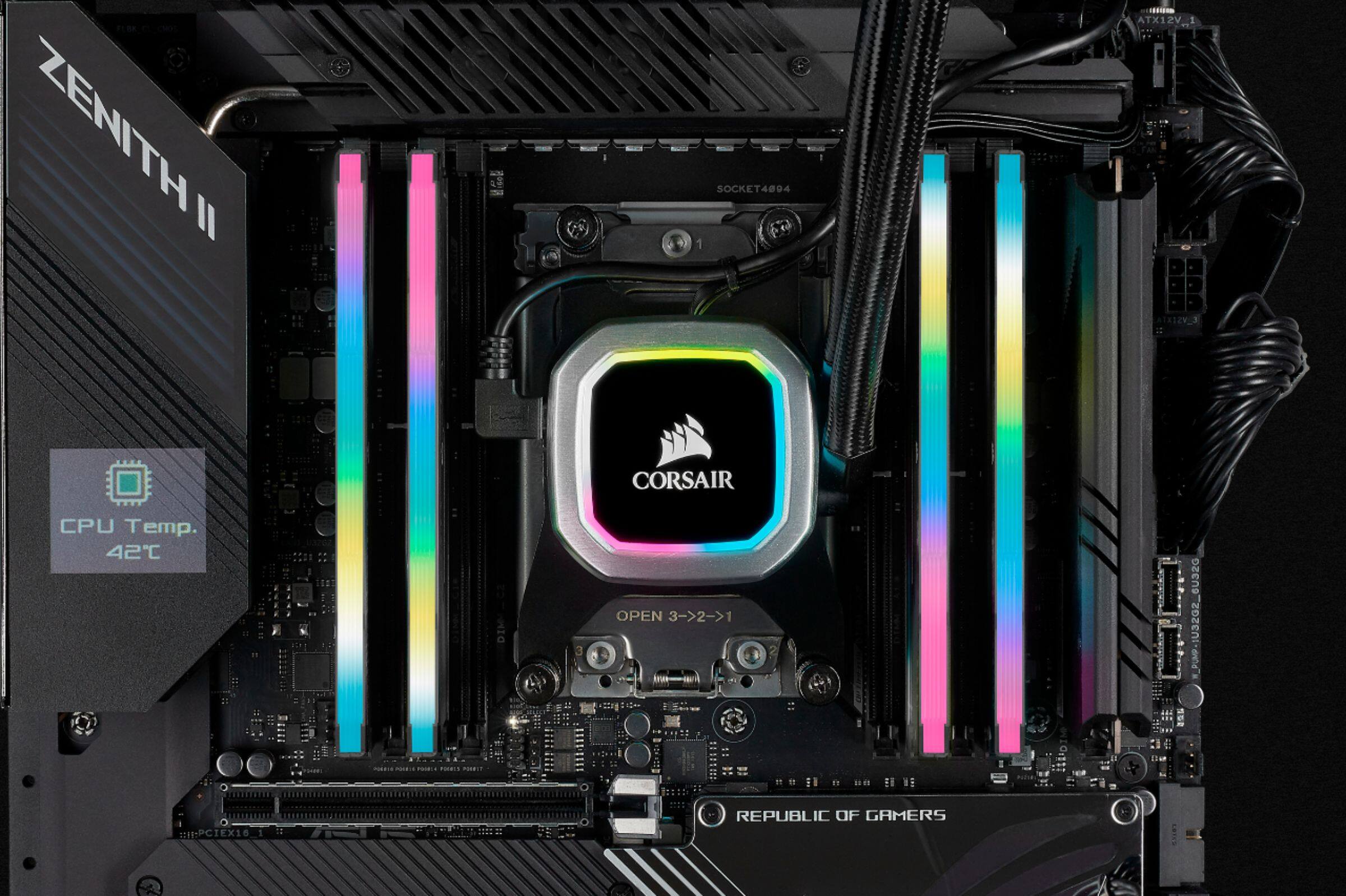 Alt View 15. CORSAIR - VENGEANCE RGB PRO SL 16GB (2PK x 8GB) 3600MHz DDR4 C18 DIMM Desktop Memory - Black.
