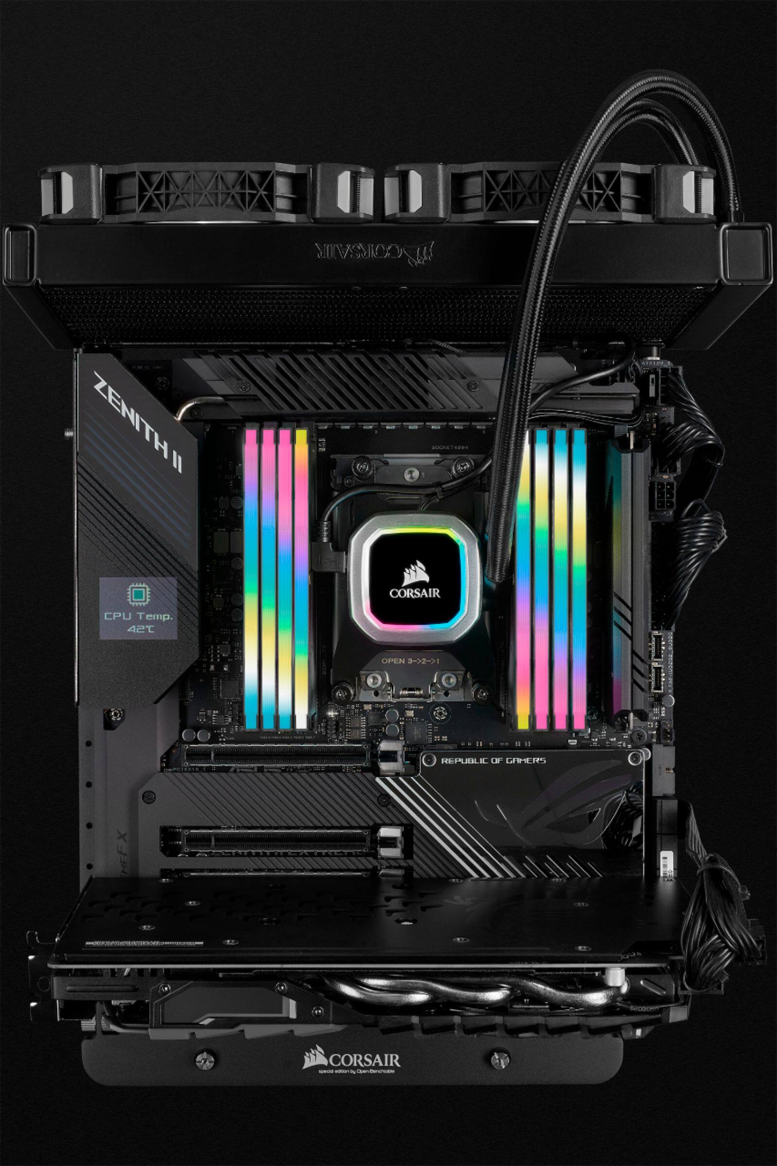 Alt View 16. CORSAIR - VENGEANCE RGB PRO SL 16GB (2PK x 8GB) 3600MHz DDR4 C18 DIMM Desktop Memory - Black.