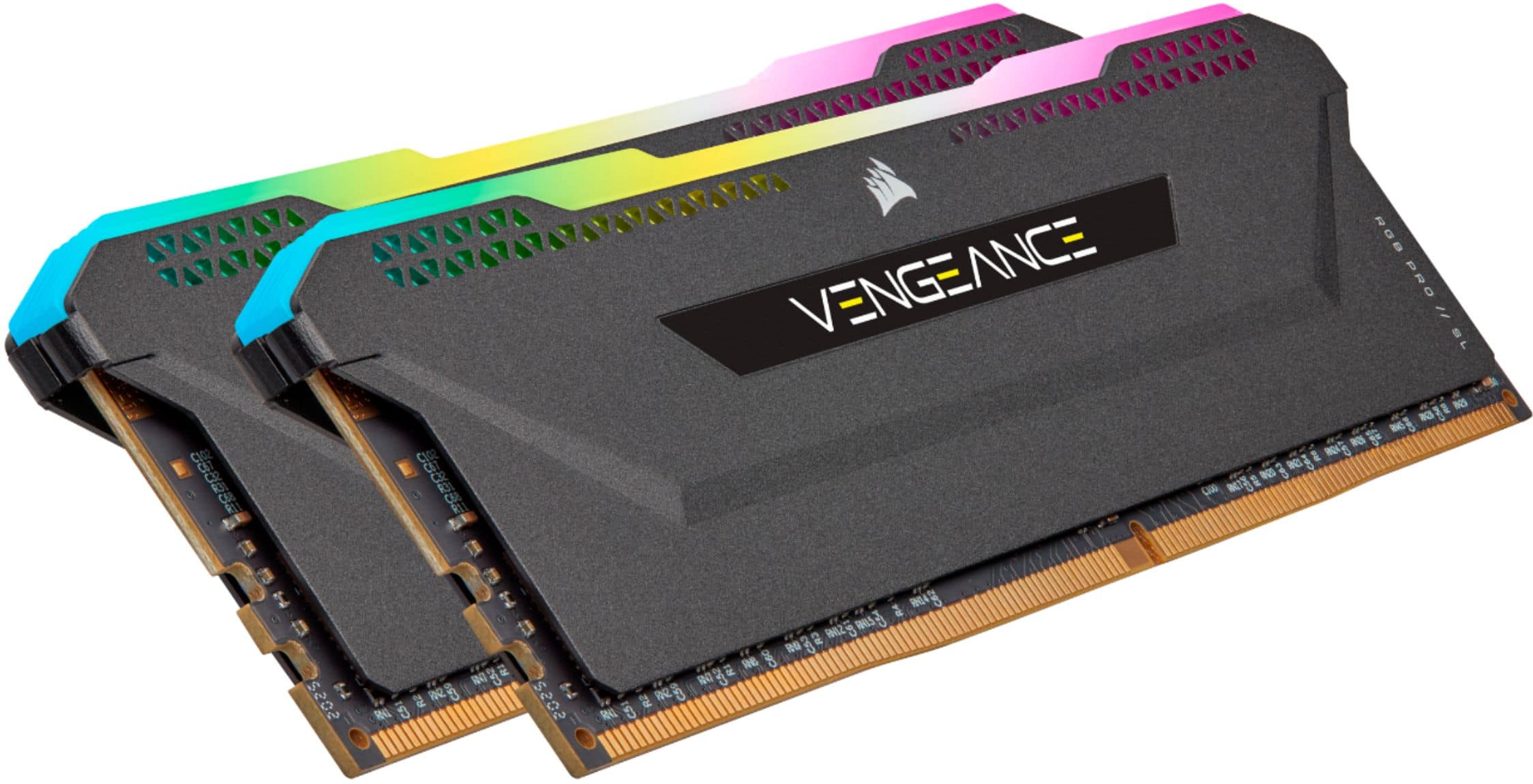 Alt View 1. CORSAIR - VENGEANCE RGB PRO SL 16GB (2PK x 8GB) 3600MHz DDR4 C18 DIMM Desktop Memory - Black.