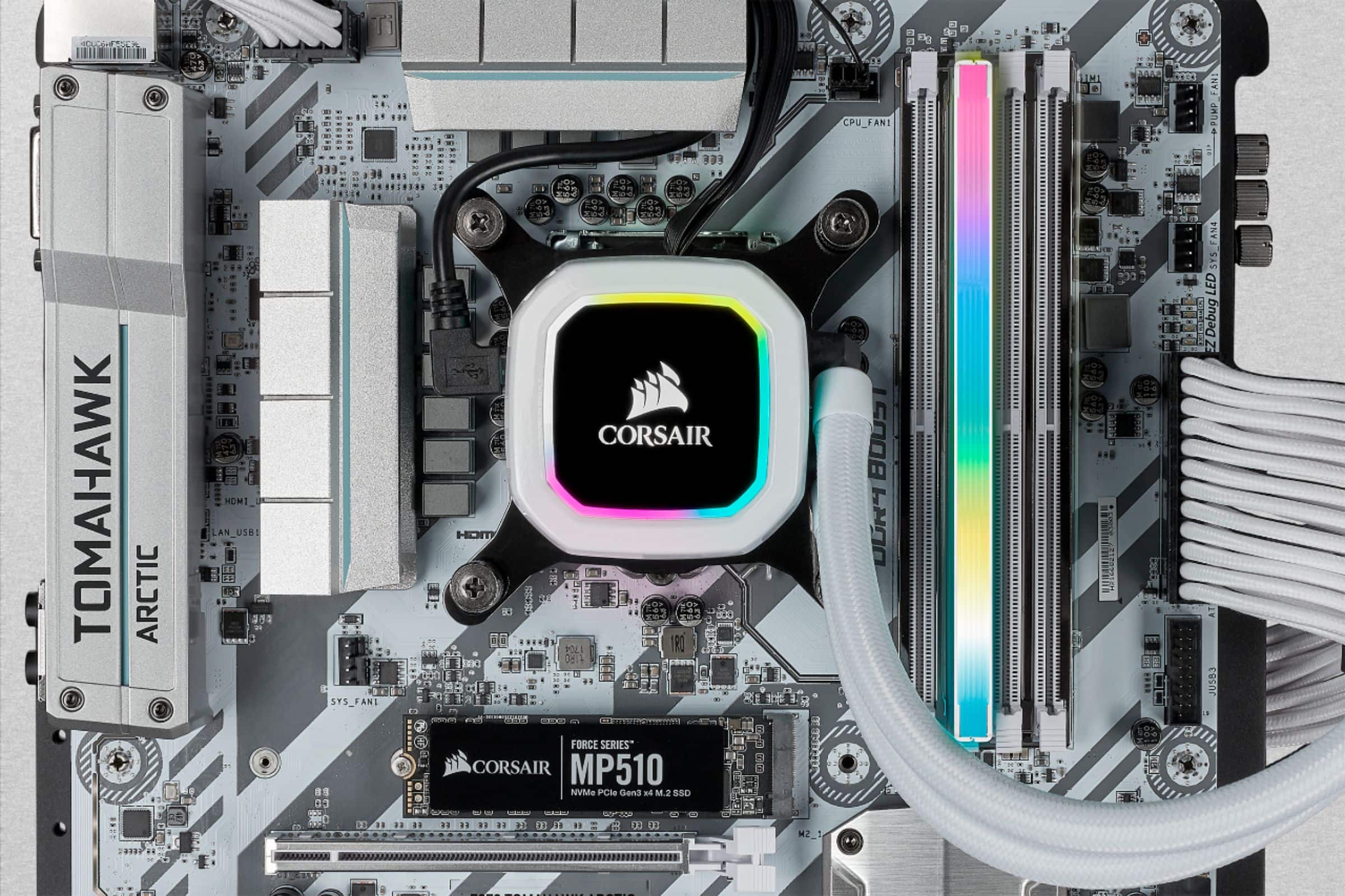 Alt View 13. CORSAIR - VENGEANCE RGB PRO SL 32GB (2x16GB) DDR4 3600MHz C18 UDIMM Desktop Memory - White.