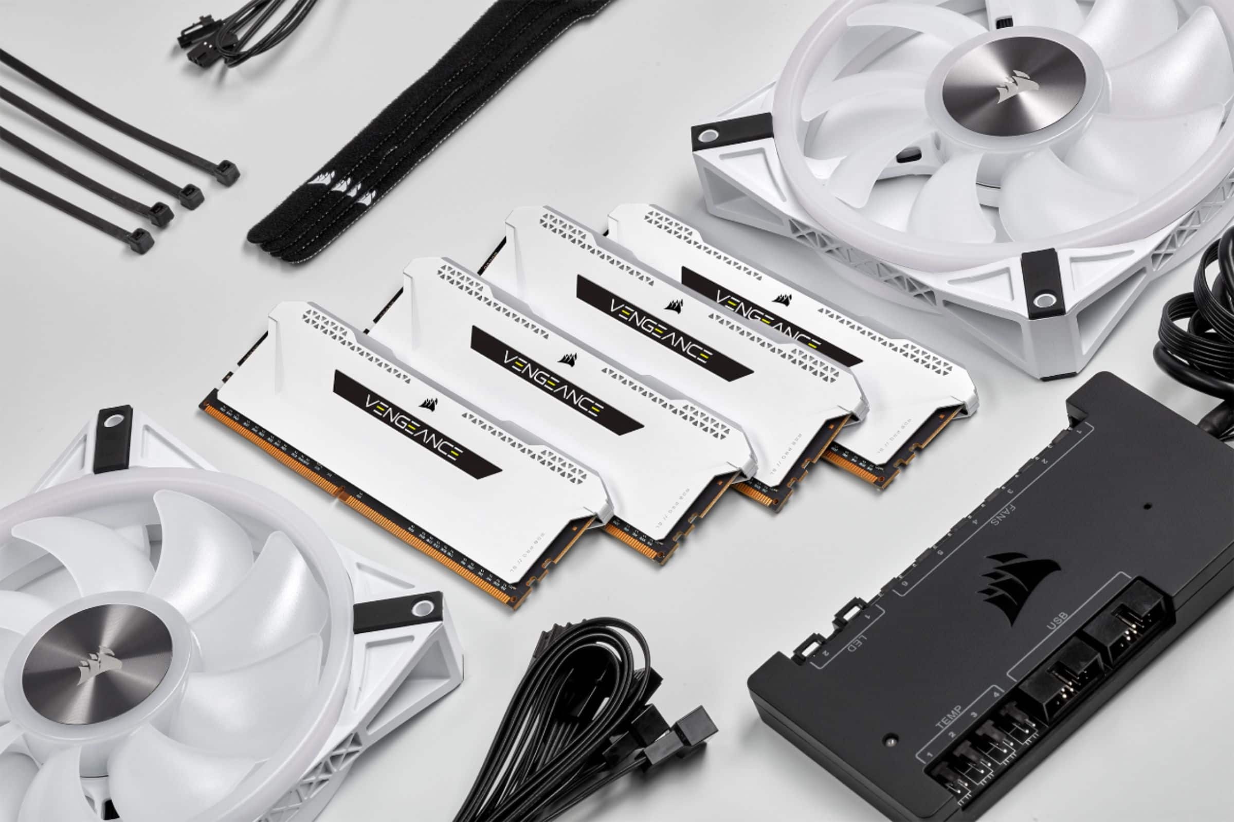 Alt View 17. CORSAIR - VENGEANCE RGB PRO SL 32GB (2x16GB) DDR4 3600MHz C18 UDIMM Desktop Memory - White.