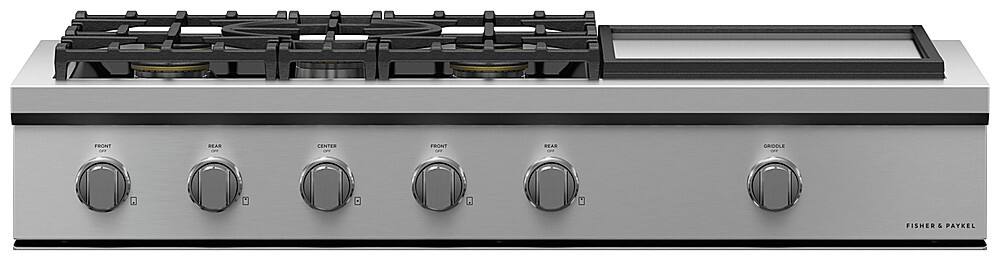 Alt View 11. Fisher & Paykel - 48 in Professional LP Gas Rangetop 5 Burners with Griddle - Stainless Steel.