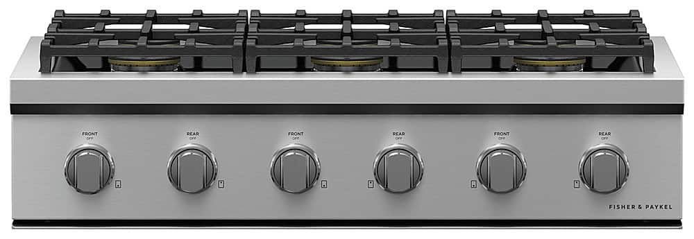 Alt View 11. Fisher & Paykel - 36 in Professional LP Gas Rangetop 5 Burners - Stainless Steel.
