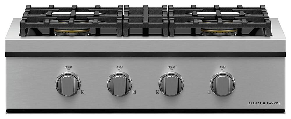 Alt View 11. Fisher & Paykel - 30 in Professional Gas Rangetop 4 Burners - Stainless Steel.