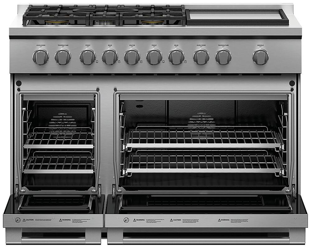 Alt View 12. Fisher & Paykel - 7.7 Cu. Ft. Freestanding Double Oven Gas Convection Range - Stainless Steel.