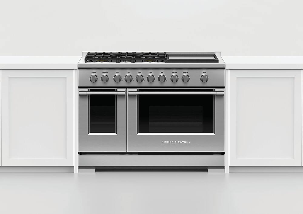 Alt View 13. Fisher & Paykel - 7.7 Cu. Ft. Freestanding Double Oven Gas Convection Range - Stainless Steel.