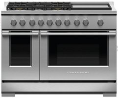 Fisher & Paykel - 7.7 Cu. Ft. Freestanding Double Oven Gas Convection Range - Stainless steel - Front_Zoom
