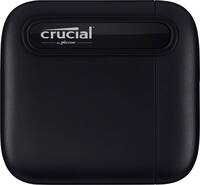 Crucial - X6 SE 1TB External USB-C/USB-A Portable SSD - Black - Front_Zoom