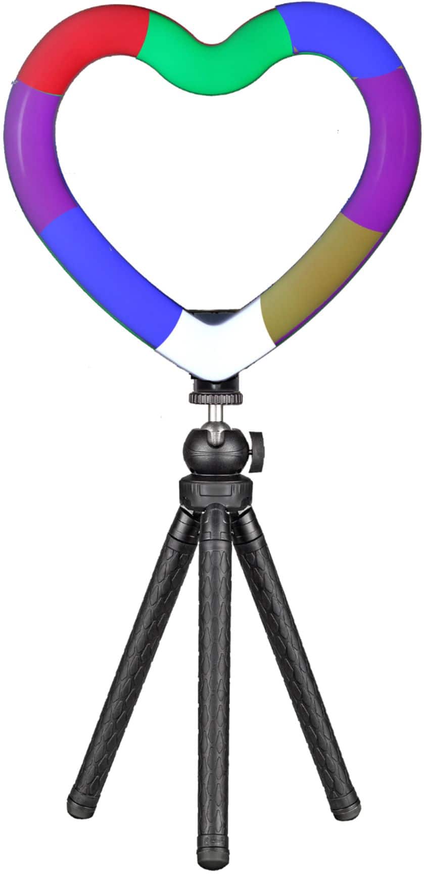 Alt View 11. Sunpak - 10" Heart-Shaped Rainbow Vlogging Kit with Bluetooth Remote - Black.