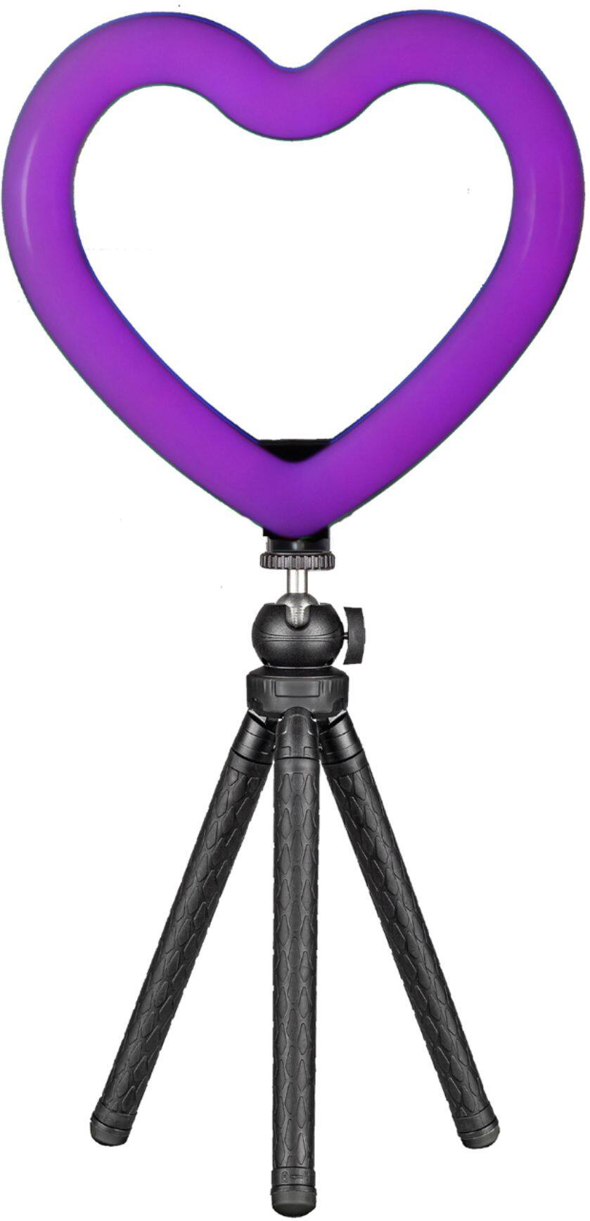 Alt View 14. Sunpak - 10" Heart-Shaped Rainbow Vlogging Kit with Bluetooth Remote - Black.