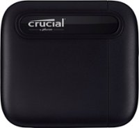 Crucial - X6 SE 2TB External USB-C/USB-A Portable SSD - Black - Front_Zoom