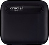 Front. Crucial - X6 SE 4TB External USB-C/USB-A Portable SSD - Black.